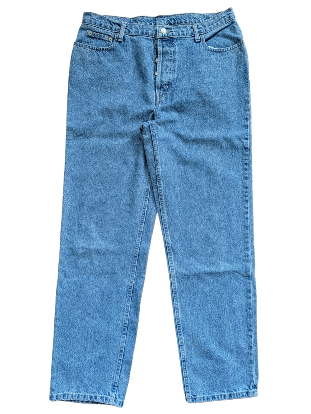 Ralph Lauren Womens Vintage Medium Blue Low Rise Button Fly Denim Jeans 14x31